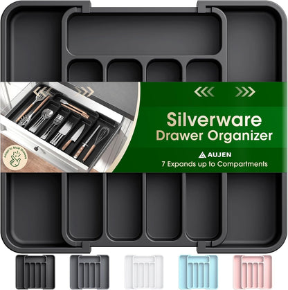 Silverware Drawer Organizer, Adjustable Utensil Cutlery Tray1