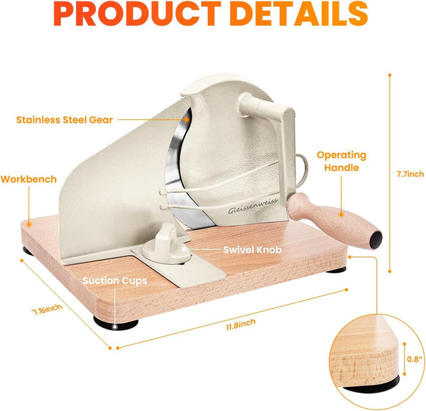 Stainless Steel Bread Slicer, Adjustable Manual Sourdough Bread Cutter with Hand Crank, Precise Thickness Control for Homemade Bread, Toast, Bagels and Loaves, Kitchen Bread Slicing Tool2