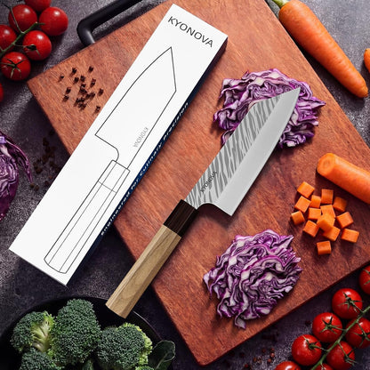 7 Inch Santoku Knife, 9-Layer VG10 High Carbon Steel Multipurpose Japanese Kitchen Knife, Sharp Steak Knife & Brisket Knife with Rosewood Handle for Cutting Meat for Home & Restaurant8