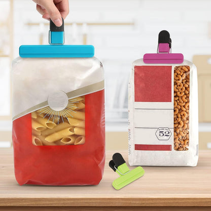 Chip Clips, 8 Pack Food Clips, Upgrade Wide Open Bag Clips for Food Storage with Air Tight Seal Grip (4 X L, 4 X S)4