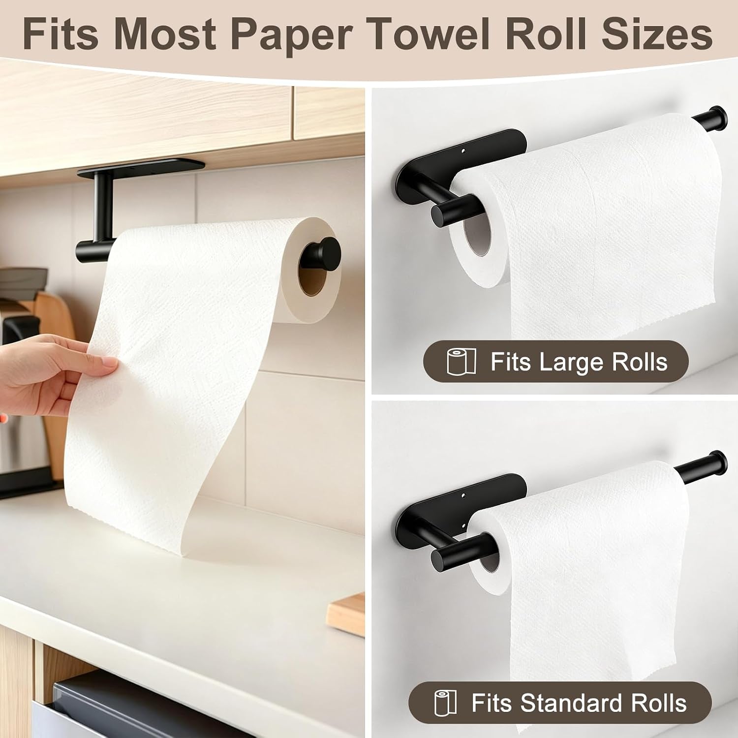 2-pack-paper-towel-holder-for-kitchen-self-adhesive-drilling-mount