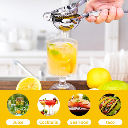 Lemon Squeezer, Max Extraction Hand Press Lemon Juicer, Heavy Duty Manual Orange Juicer, Sturdy Metal Lime Squeezer, Durable Handheld Citrus Fruit Squeezer for Kitchen Bar, Exprimidor De Limones6