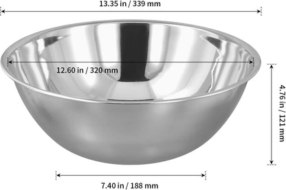 4 PCS 8 Quart Stainless Steel Mixing Bowls, 13.3 X 7.4 X 4.7 Inch Metal Mixing Bowls for Food Home Kitchen2