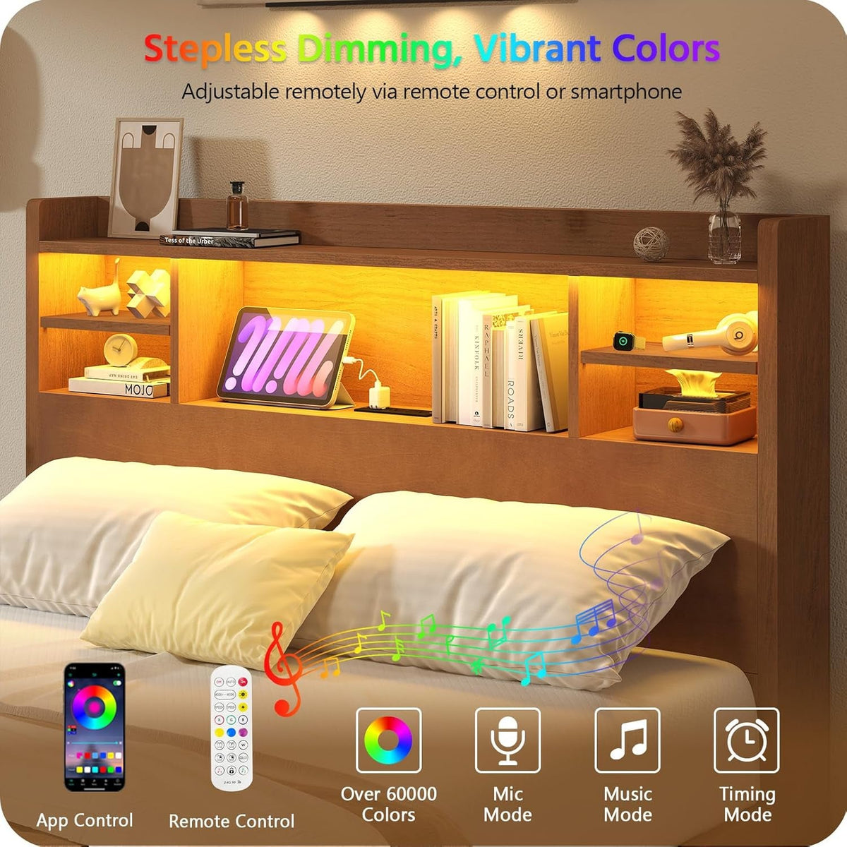 queen-size-solid-wood-platform-bed-frame-with-led-headboard-remote-app-control-dimmable-color-changing-lighting-solid-pine-oak-construction-no-box-spring-needed-natural-oak-finish
