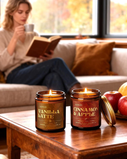 6 Pack Fall Candles Set - 42Oz Autumn Candle Gift for Home Scented6