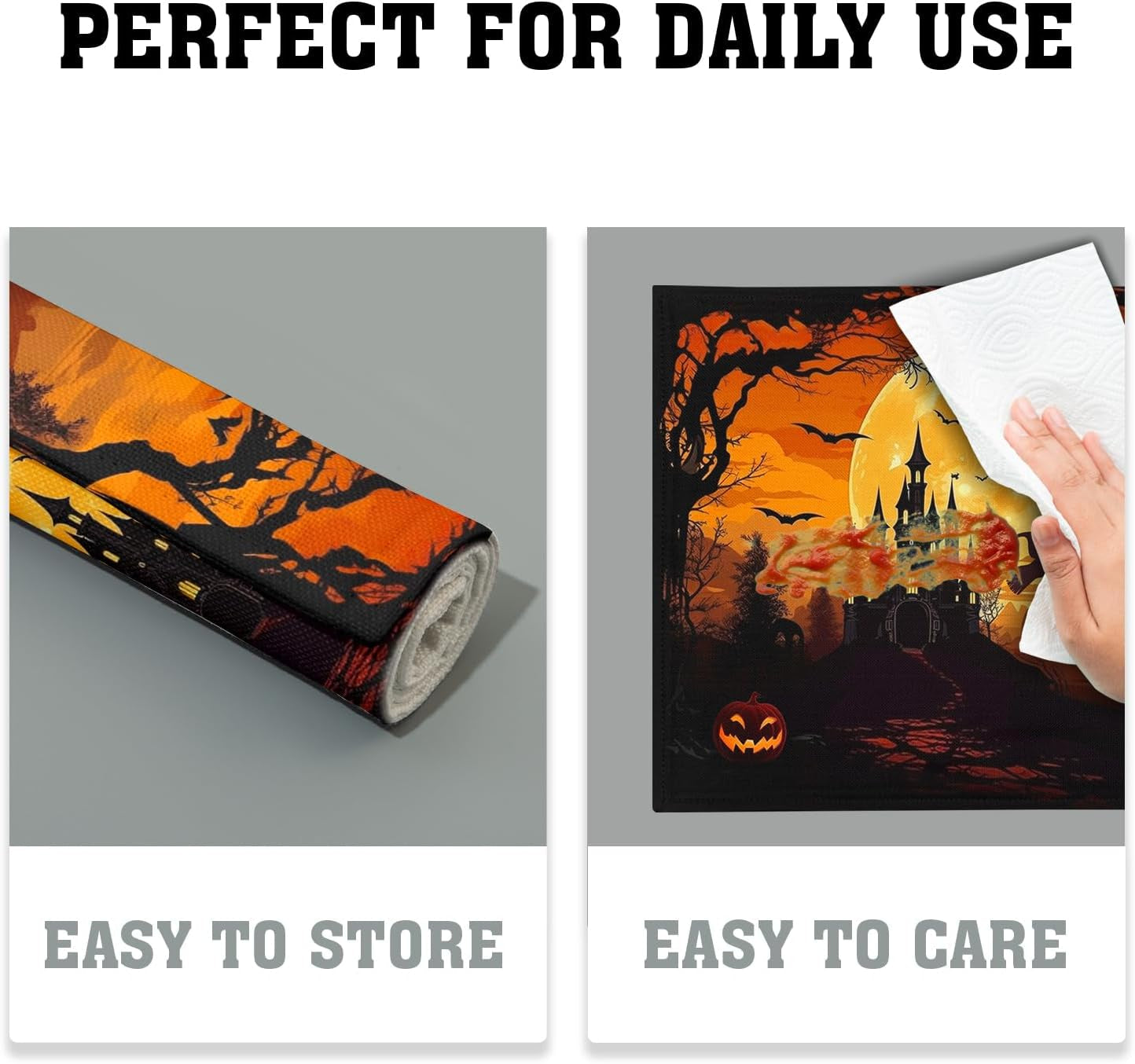 halloween-placemats-set-of-4-18x12-inch-spooky-witch-bat-castle-pumpkin-linen-place-mats-heat-resistant-washable-wipeable-fall-holiday-table-mats-for-party-kitchen-dining-room-dinner-table-decor
