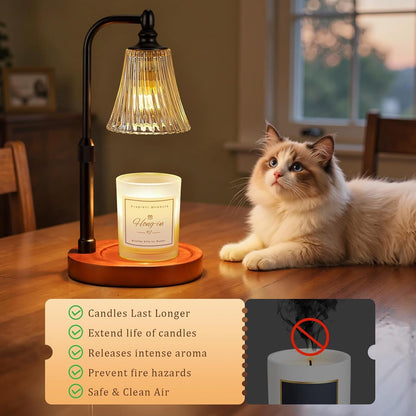 Black Walnut Candle Warmer Lamp with Timer Dimmable,Birthday Gifts for Women,Adjustable Height Wax Melt Warmer for Jar Candles,House Warming Gifts New Home,Ideal for Office,Dorm,Bedroom Home Decor3