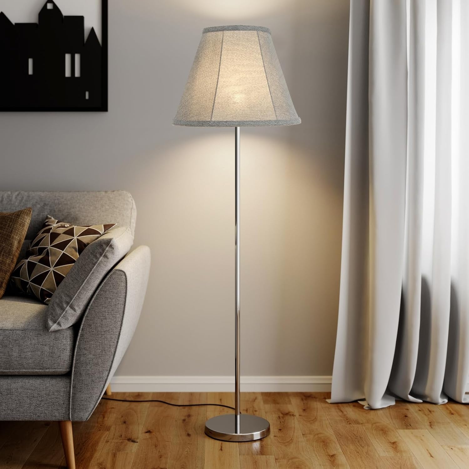 bell-lamp-shade-set-with-2-lamp-harps-2-pack-gray-linen-shades-with-metal-frame-6-7x13x10-spider-fitter-for-e26-e14-table-floor-and-pendant-lamps