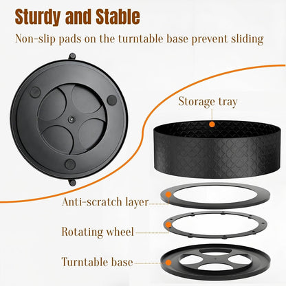 Rotating Spice Rack with Paper Towel Holder, Black4