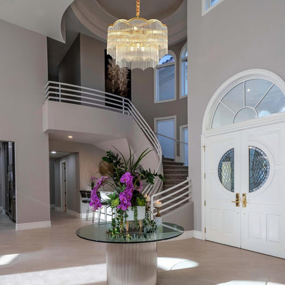 Salaiwei  22.83" 8 Light Gold Crystal Chandelier for Dining Room7