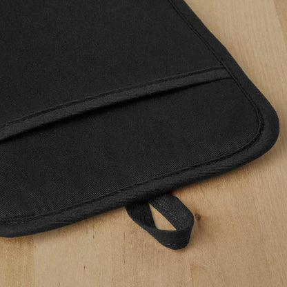 Ribbed Soft Silicone Pot Holder 2-Pack Set, Matte Black, 7"X9"3