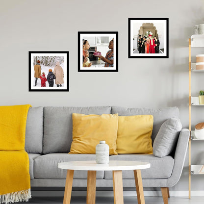 12X12 Picture Frame with Mat for 30 X 30Cm Diamond Art Painting, Display Photo 10X10 or 12 X 12 without Mat, Wall Hanging Large Frame with Plexiglass, Black7