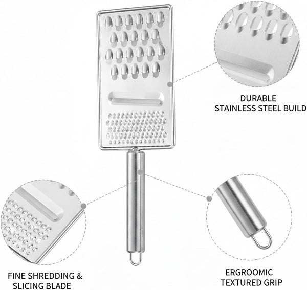 Stainless Steel Vegetable Peeler and Grater, Multi-Function Handheld Tool for Peeling, Slicing, and Shredding (1 PC)6