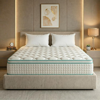 Queen Size Mattress 12 Inch, Hybrid Mattresses Medium Firm Mattress Bed in a Box, Memory Foam and Individual Pocket Springs, Fiberglass Free & Pressure Relief, Certipur-Us, 80"×60"×12"1