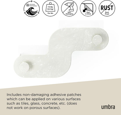 Nami Shower Caddy, Adhesive No Drill Bathroom, Set of 2, Ocean Sand6