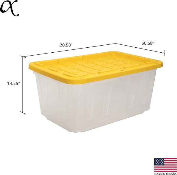 27-Gallon Heavy Duty Clear Stackable Storage Bins with Lids, 4 Pack2