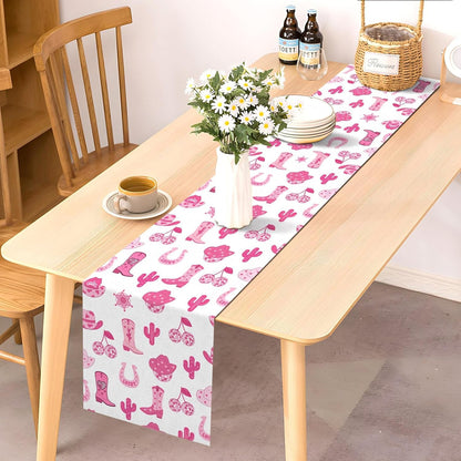 Cowgirl Table Runner Western Last Rodeo Bachelorette Cowgirl Theme Birthday Party Kitchen Dining Room Home Decorations2