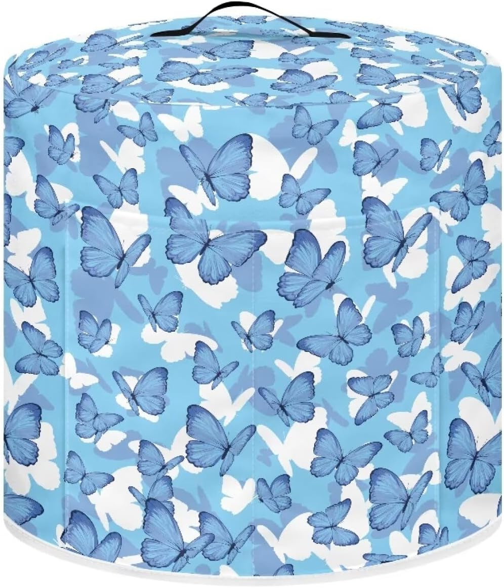 blue-butterfly-rice-cooker-cover-with-handle-pocket-kitchen-small-appliance-protection-cover-for-instant-pot-8-quart-inner-pot-air-fryer-cover-hand-washable