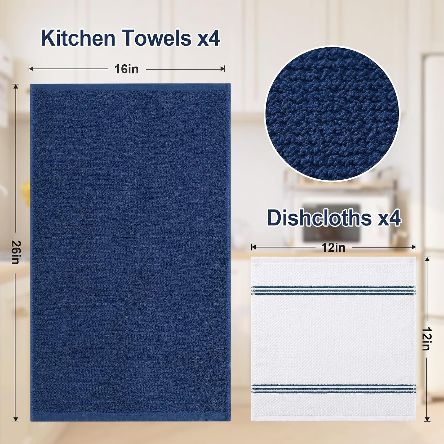 dual-design-kitchen-towels-and-dishcloths-set-8-pack-navy-blue