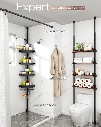 Corner Shower Caddy Tension Pole for Shampoo Holder, Stainless Steel Rod3