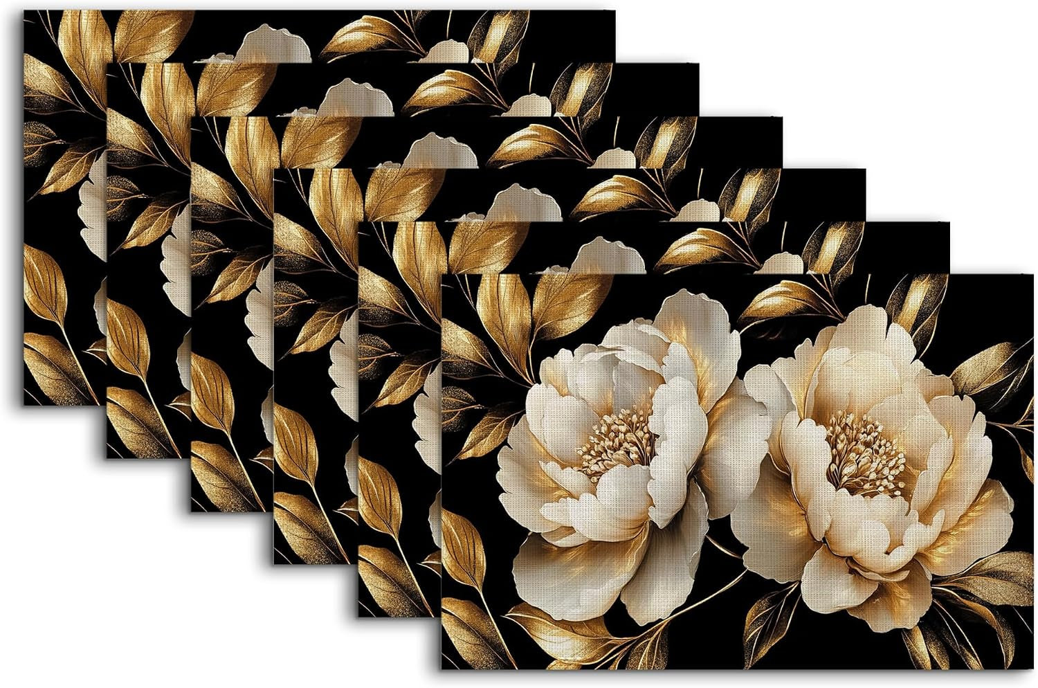 white-flowers-placemats-set-of-6-glitter-blooming-washable-dining-table-mats-for-kitchen-party-decorative-linen-table-mats-12-x-18-inches