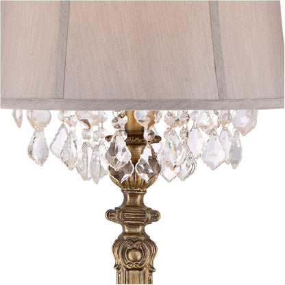 Dubois 37 1/4" Large Table Lamp Crystal Gold Spray Console Antique9