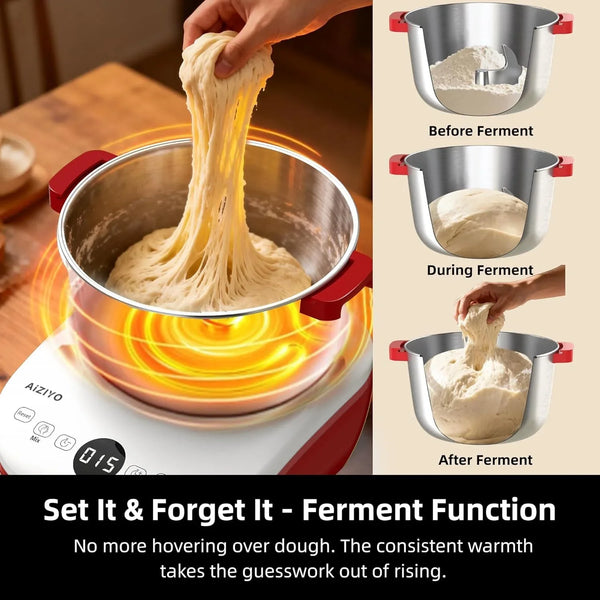 Doughchief, 7.4QT Dough Mixer, Dough Maker with Ferment Function, Bread Maker with 304 Stainless Steel Bowl, Removeable Lid, Touch Panel Control, Proofing Box for Pizza & Bread4