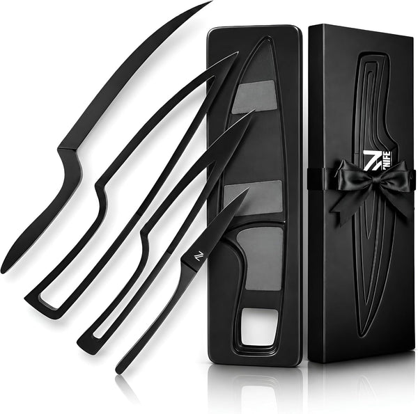 Magnetic Kitchen Knife Set - 4 Piece VG10 High Carbon Stainless Steel Kitchen Knives with Space-Saving Nesting Design & Magnetic Block - Ultra Sharp Professional Chef Knife Set1