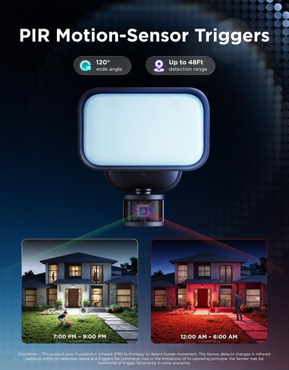 Govee Outdoor Wall Flood Light, 3000LM RGBWW 6500K, IP65 PIR Motion Sensor5