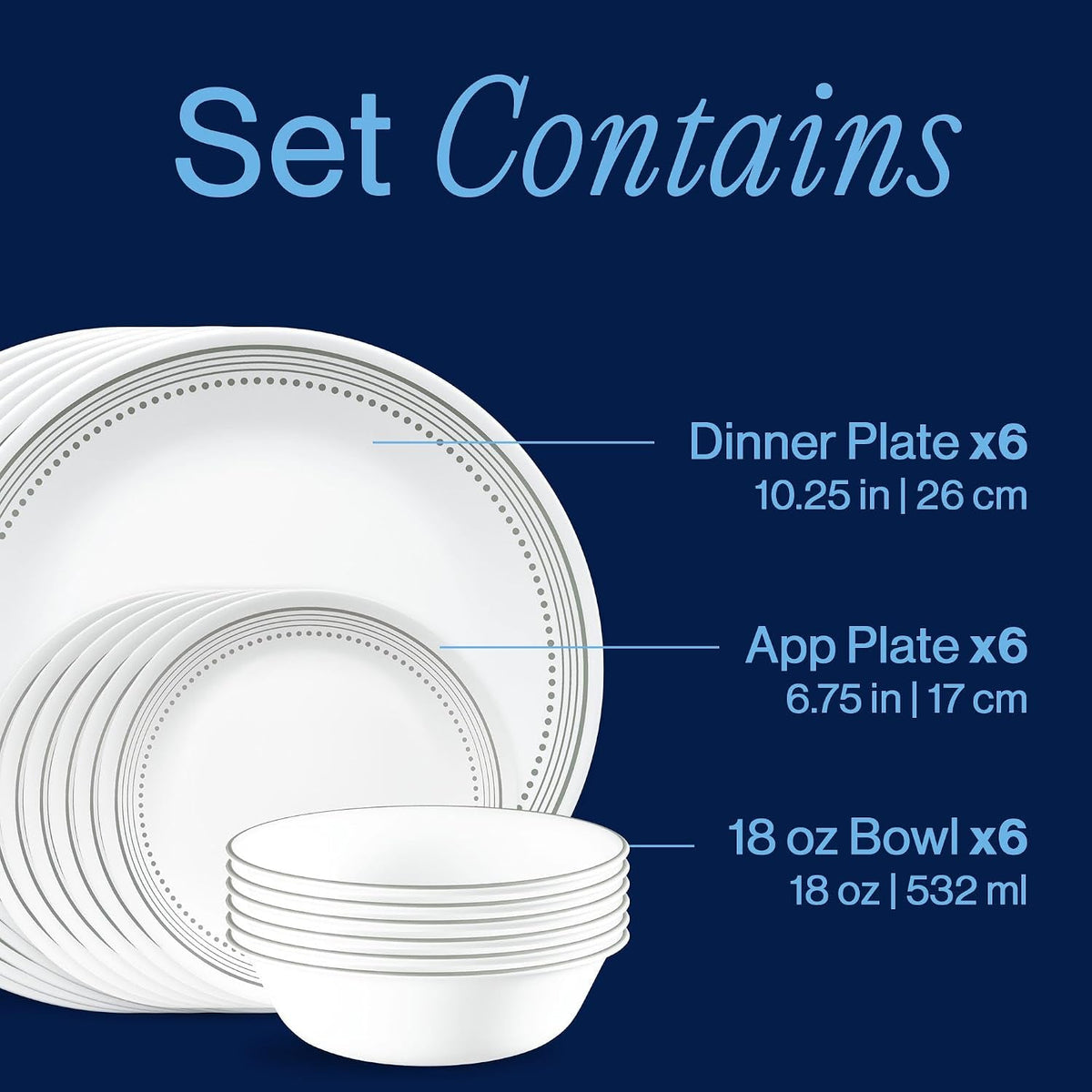 vitrelle-18-piece-service-for-6-dinnerware-set-triple-layer-glass-and-chip-resistant-lightweight-round-plates-and-bowls-set-mystic-gray