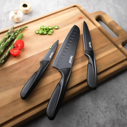 Black Kitchen Knife Set of 3, Dishwasher Safe7