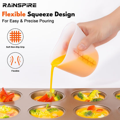 Silicone Measuring Cups for Melting Chocolate Ml/Oz/Cup Marks Silicone Cups5
