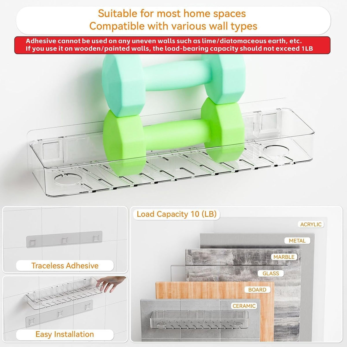 2-pack-clear-in-shower-organizers-adhesive-shower-caddy-no-rust-acrylic-shower-shelves-storage-rack-plastic-bathroom-shelves-bathtub-storage-organizer-shampoo-conditioner-holder-for-washroom