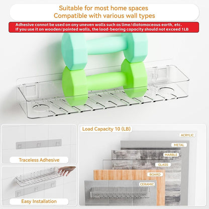 2 Pack Clear in Shower Organizers,Adhesive Shower Caddy,No Rust Acrylic Shower Shelves & Storage Rack,Plastic Bathroom Shelves,Bathtub Storage Organizer,Shampoo,Conditioner Holder for Washroom4