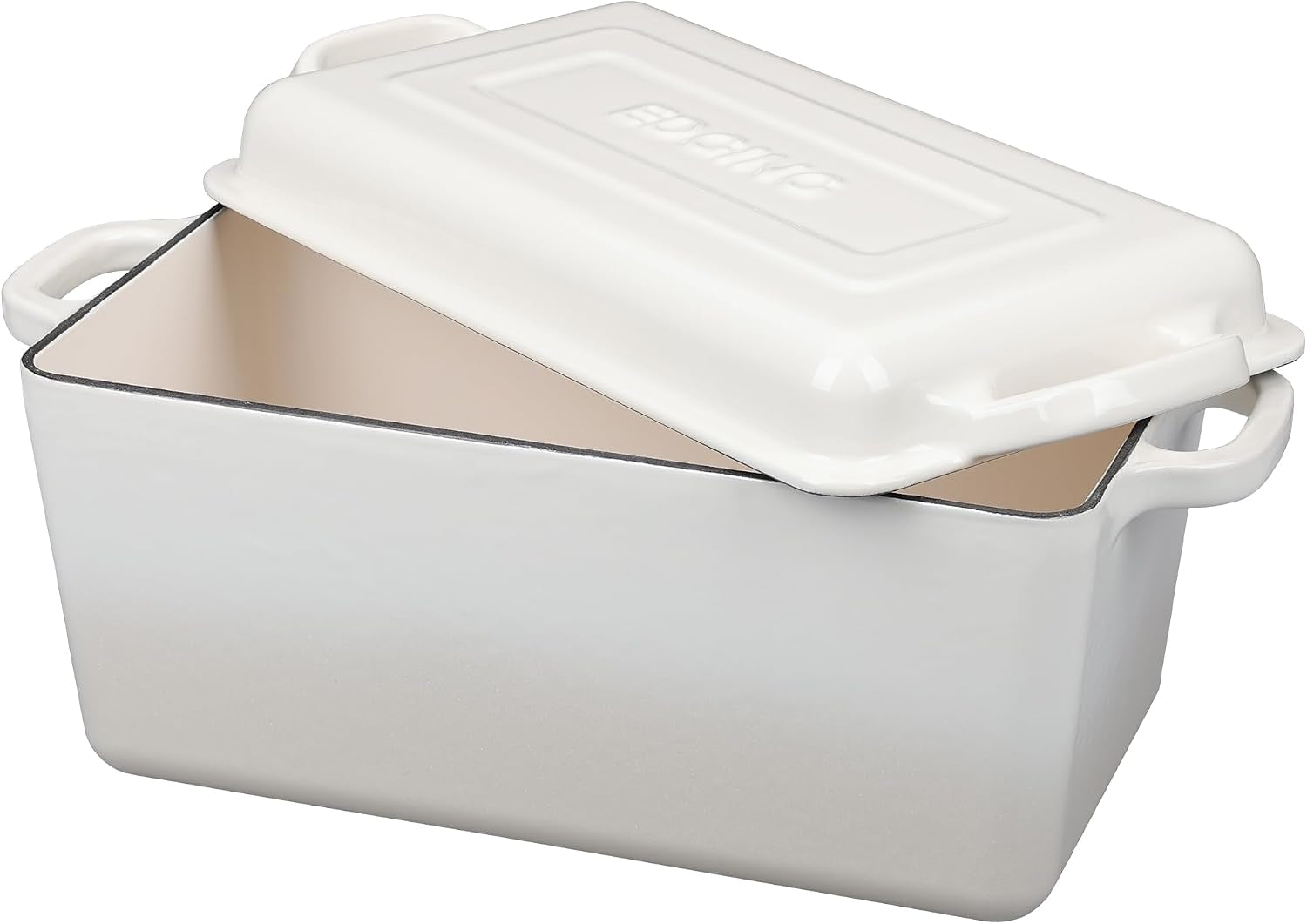 enameled-cast-iron-dutch-oven-oblong-bread-oven-for-sourdough-bread-baking-baking-pan-dual-handles-oven-safe-4-quart-white