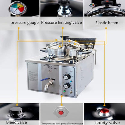 16L Electric Countertop Pressure Fryer,Commercial High Pressure Fried Chicken Stove,For Restaurant,Snack Shops5