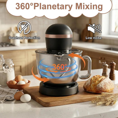 6.5 Qt 10-Speed Tilt-Head Stand Mixer with Dough Hook, Whisk, Beater & Splash Guard, Electric Kitchen Mixer for Baking, Cakes, Bread, and Home Cooking (Black)7