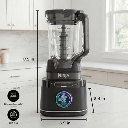 Ninja Kitchen System, Blendsense Tech, 72 Oz, 1800PW, Black, TB401 | Blendsense Tech for Smoothies, Cookie Dough, Salsa & More. 8-Cup Processor Bowl, 24-Oz Cup, 1800 Peak Watts.12