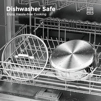 5Qt Sauté Pan W/Lid, Stainless Steel Braiser, Chicken Fryer | Non-Toxic Uncoated Pot, Dishwasher & Oven Safe, Induction Ready, Dual Cool Handle, 3-Ply Clad for Fast Heat7