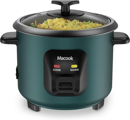 Mini Rice Cooker | 6-Cup (0.6L) Small Rice Maker | One-Button Operation | Non-Stick Inner Pot | Automatic Keep Warm & Overheat-Proof | for 1-6 People, Students & Small Families (Green)1