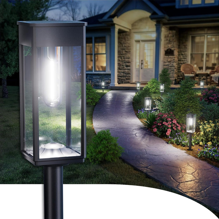 Bright Solar Pathway Lights, 8 Pack, 3 Heights, Cool White, IP65