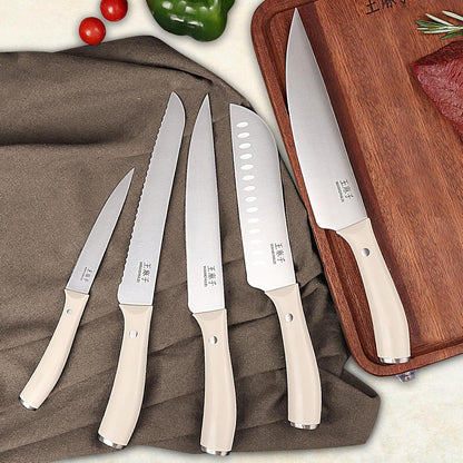 15 Pcs Knife Block Set, Japanese High Carbon Stainless Steel Sharp Blade Knife Set, Razor Sharp Knives Set for Kitchen, Dishwasher Safe, Elegant Box for Men Women, Natural7