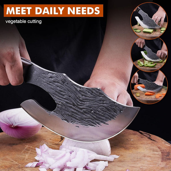 Butcher Meat Cutting Cleaver Knifes Hand Forged Viking Cleaver with Cover Meat Bone Kitchen Knifes High Carbon Bone Choppe for Kitchen Outdoor Camping BBQ Men Gifts4