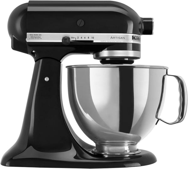 Kitchenaid Artisan Series 5 Quart Tilt Head Stand Mixer with Pouring Shield KSM150PS, Onyx Black Bundle with Deco Essentials Exclusive CPS 1 Year Extended Protection Pack2