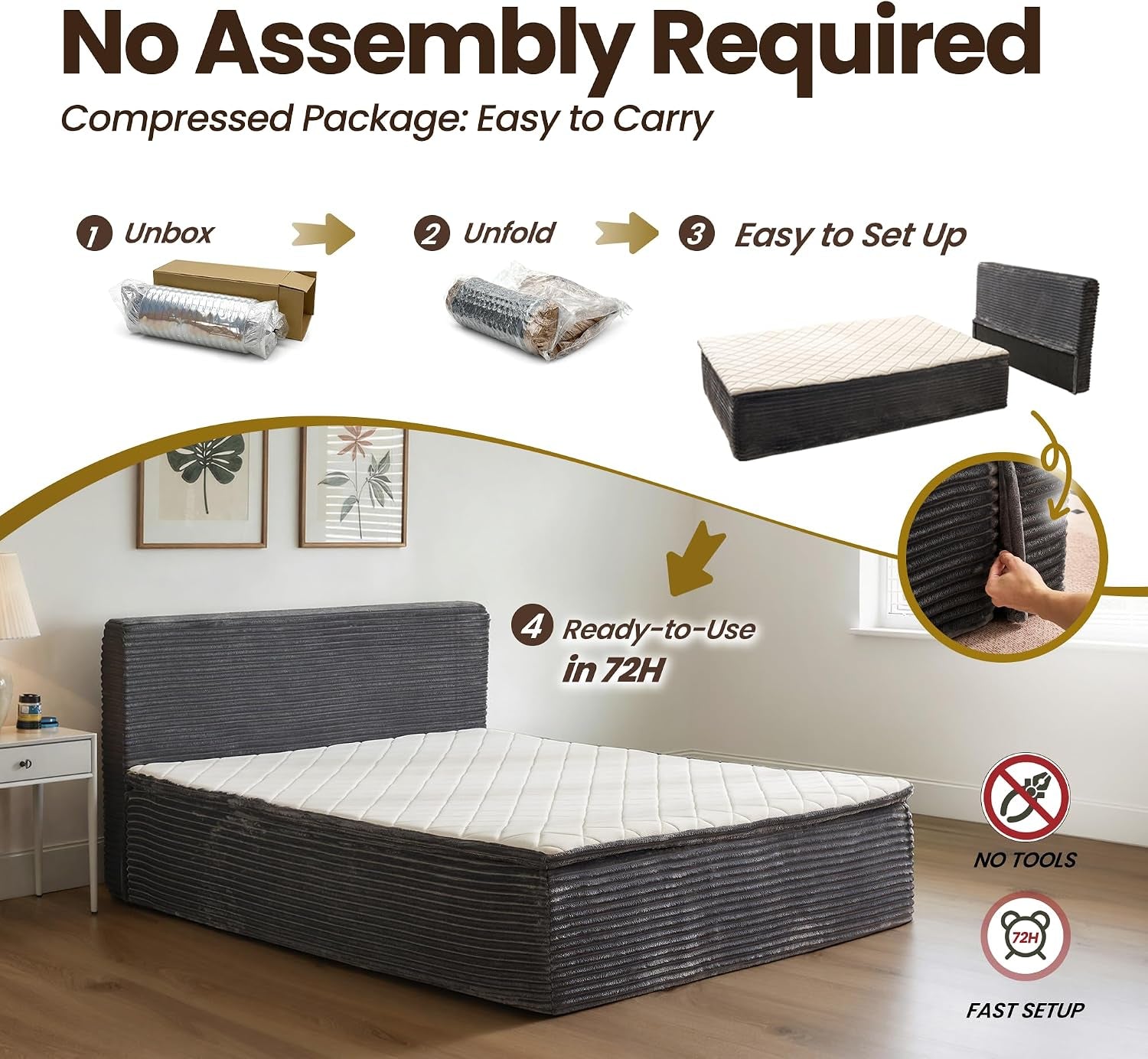 queen-boneless-bed-frame-headboard-mattress-set-gray