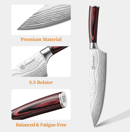 8" Chef Knife, Ultra Sharp Kitchen Knife with Ergonomic Handle3