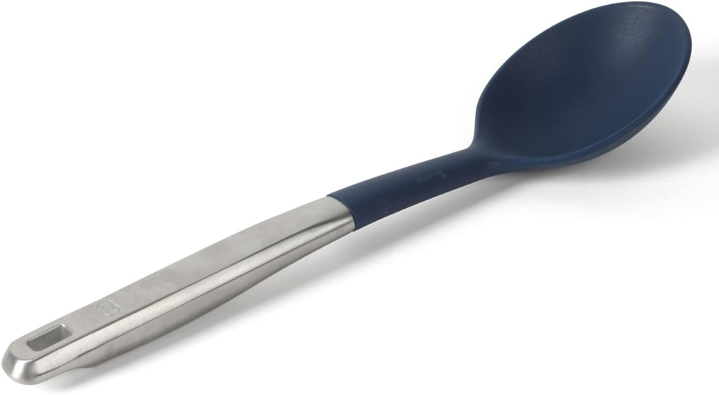 calphalon-prime-kitchen-spoon-kitchen-cooking-spoon-silicone-spoon-stainless-steel-spoon-with-navy-silicone-head-high-heat-resistant-for-nonstick-cookware-ergonomic-handle-for-stirring