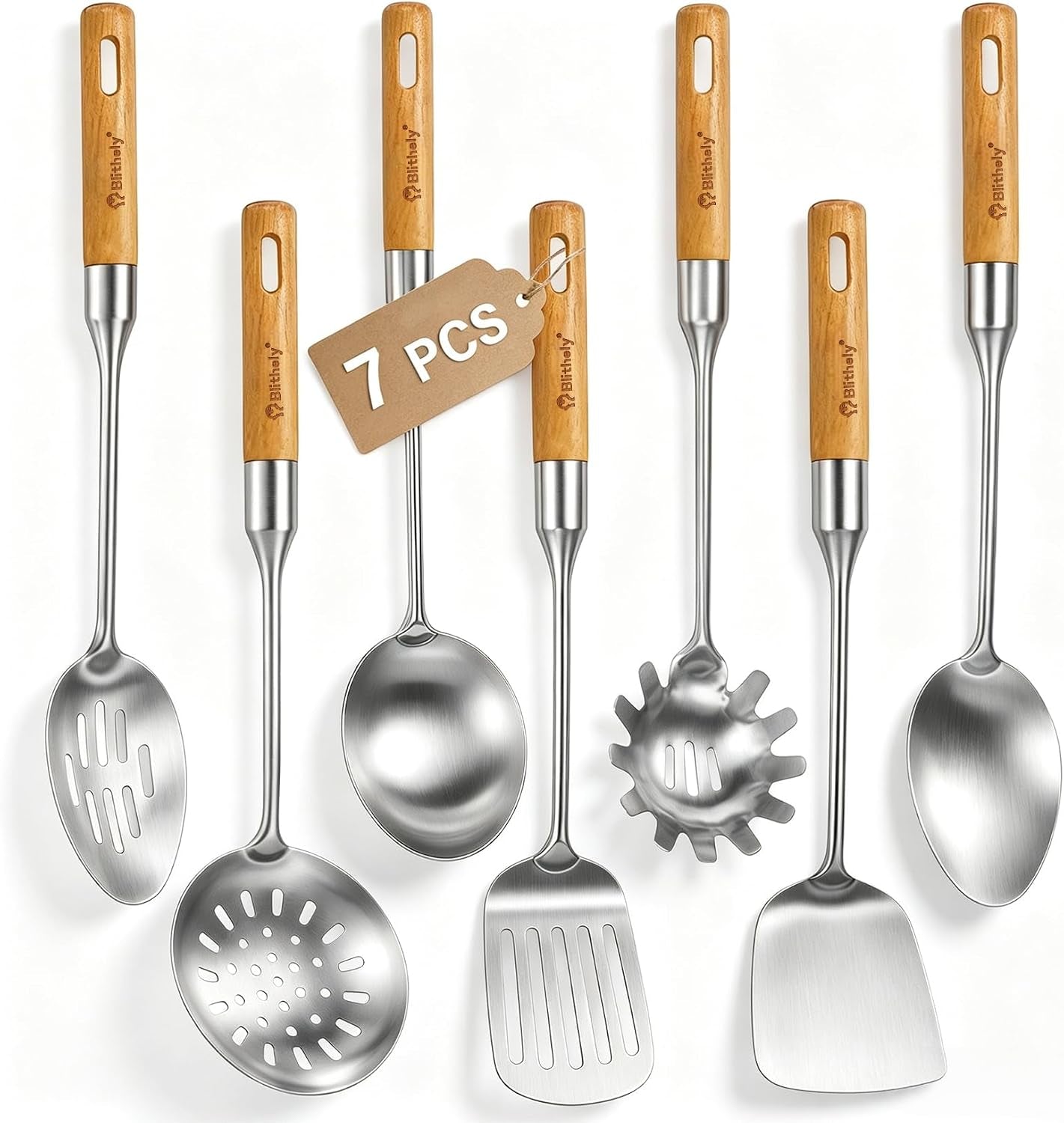 stainless-steel-cooking-utensils-set-with-wooden-handle-7-pcs-long-kitchen-utensil-set-stainless-steel-heat-resistant-metal-spatula-set-for-cooking-with-turners-skimmer-ladle-pasta-fork