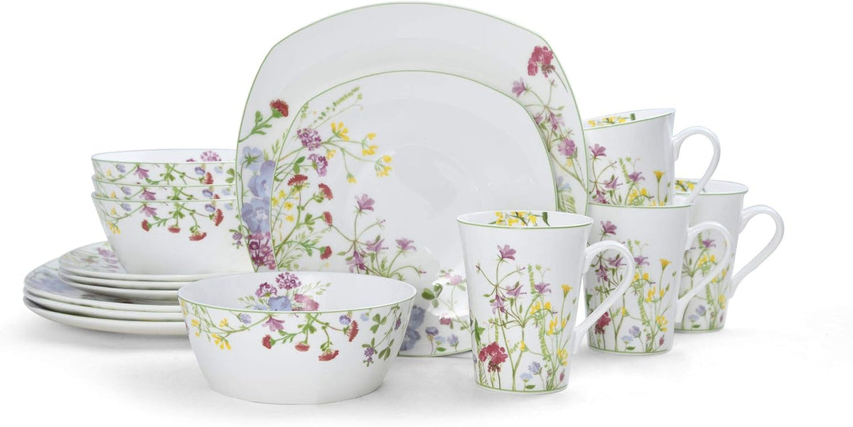 wildflower-garden-dinnerware-set-16-piece-bone-china-dishes-service-for-4-square-plates-and-bowls-set-with-mugs-floral-design-dishwasher-and-microwave-safe