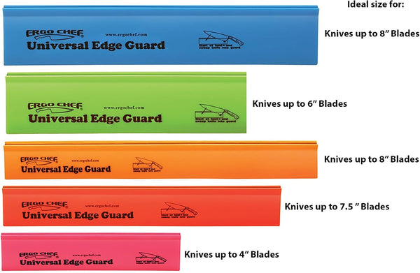 5Pc Universal Knife Edge Guard Set Multicolored / Multi-Sized / for Chef Knife, Santoku, Bread, Utility and Paring Knives2